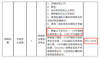 寧波市公安局相關崗位招聘